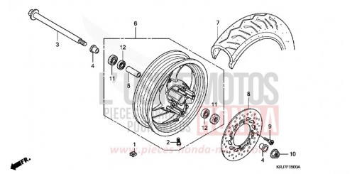 FRONT WHEEL (FES125) (FES150) FES125B de 2011